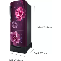 Samsung Direct Cool Single Door Refrigerator | 223 L | 3 Star | Camellia Purple | RR24C2823CR/NL