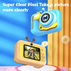 Children Fun Unicorn Camera | New Best Snail 4X Zoom 2.0 Inch IPS 12MP | Peach