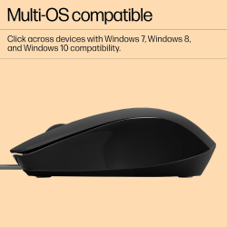 HP 150 Wired Mouse | 1600 DPI Optical Tracking | Black