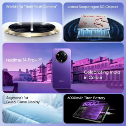 realme 14 Pro+ 5G | 8 GB | 128 GB | Bikaner Purple