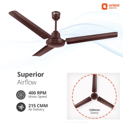 Orient Electric Falcon High speed Ceiling Fan  |  400  | 1200MM  | 3 Blade | Brown