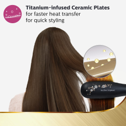 Philips Kerashine Titanium Wide Plate Straightener | Black | BHS736/00