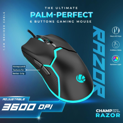 Lapcare Champ Razor Gaming RBG Mouse | 3600dpi | LGM-204