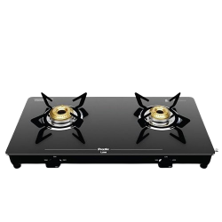 Preethi Luxe Glass Top Gas Stove | With Driptray Less Infinity Design | Black