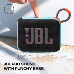 JBL Go 4 Wireless Ultra Portable Bluetooth Speaker | Water & Dust Proof | Black Orange | JBLGO4BLKO