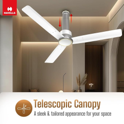 Havells Elio Prime BLDC High Air Ceiling Fan | 5 Star | Remote Controlled | Mist Pearl White