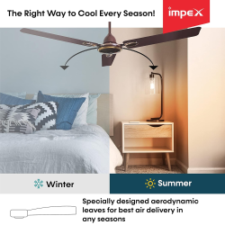 Impex Aero Blaze 3 Blade Ceiling Fan | 1200 mm | Brown