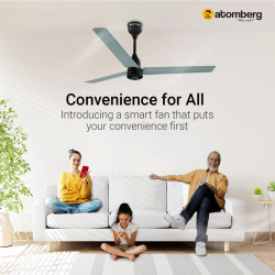 Atomberg Renesa Smart BLDC Ceiling Fan | Remote Control & LED Indicators | 1200 mm | 5 Star | Misty Teal & Matt Black