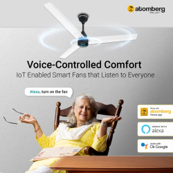 Atomberg Renesa Smart BLDC Ceiling Fan | Remote Control & LED Indicators | 1200 mm | 5 Star | White & Black