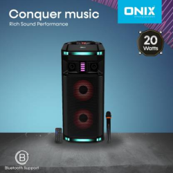 Onix Portable Party Speaker OPS 20 With Wireless Mic 20 W Bluetooth Speaker Mono Channel | Black