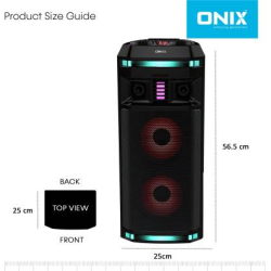 Onix Portable Party Speaker OPS 20 With Wireless Mic 20 W Bluetooth Speaker Mono Channel | Black