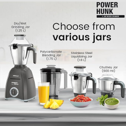 Havells Power Hunk Mixer Grinder | 800 watt | 4 Jars | Grey