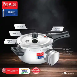 Prestige Svachh Triply Handi Outer Lid Induction Bottom Pressure Cooker | 3 L | 20706