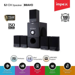 Impex 5.1 Bravo 100 W Multimedia Bluetooth Speaker System | Black