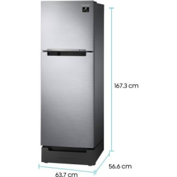 SAMSUNG 253 L Frost Free Double Door 3 Star Refrigerator with Base Drawer-RT28T3123SL/HL | EZ Clean Steel