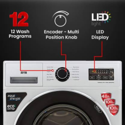 IFB 7 Kg 5 Star Fully-Automatic Front Loading Washing Machine | SERENA ZXS | 3D Wash Technology | Silver