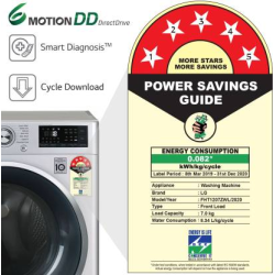 LG 6.5 Kg 5 Star Inverter Fully-Automatic Front Loading Washing Machine | FHT1265ZNL | Grey