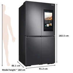 Samsung 865 Litres Frost Free Inverter Technology French Door Refrigerator  | FlexZone | RF87A9770SG/TL | Black Caviar