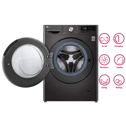 LG 10.5 Kg / 7.0 Kg Inverter Wi-Fi Washer Dryer | FHD1057STB | In-built Heater | Black