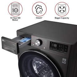 LG 10.5 Kg / 7.0 Kg Inverter Wi-Fi Washer Dryer | FHD1057STB | In-built Heater | Black