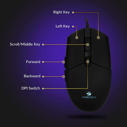 Zebronics Zeb-War Gaming Keyboard and Mouse Combo with Gold plated USB | Multi color LED with 4 modes