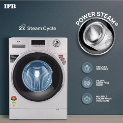 IFB Washing Machine | Executive SXS 9014 | 9 kg | 5 Star | 2X Power Steam,Hard Water Wash Fully Automatic Front Load with In-built Heater | Silver