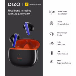 DIZO Buds Z Pro | True Wireless | Active Noise Cancellation | Bluetooth Headset | Orange, Black