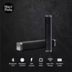 Hapi Pola Powerbeat wireless Bluetooth 5.0 sound bar Stereo Channel | Black