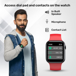 Fire-Boltt Ring BSW005 | Bluetooth Calling Smartwatch | Red Strap