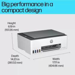 HP Smart Tank All In One 580 Multi-function WiFi Color Inkjet Printer | Grey White