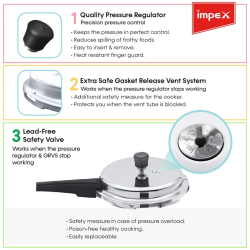 Impex Pressure Cooker |  Eco 7 | 7 Litre | Aluminium