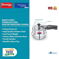 Prestige Prestige Nakshatra Induction Bottom Pressure Cooker  Alpha | 3.5 L | Stainless Steel