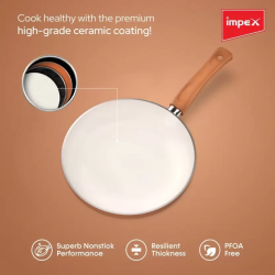 IMPEX PEARL 2040 Non-stick Fry Pan | 20 cm diameter |  3 L capacity | Ceramic