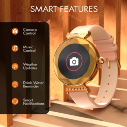 FIRE-BOLTT Emerald Smartwatch with Bluetooth Calling | HD Display | IP68 Water Resistant | Rose Gold Strap