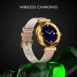 FIRE-BOLTT Emerald Smartwatch with Bluetooth Calling | HD Display | IP68 Water Resistant | Rose Gold Strap