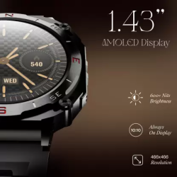 boAt Enigma X500 Bluetooth Calling Smartwatch | AMOLED Display | IP68 Sweat Resistant | Jet Black Strap