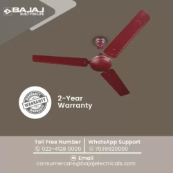 BAJAJ Edge Ceiling Fan | 1200 mm | 3 Blade | Brown