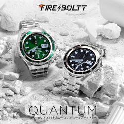 Fire-Boltt Quantum Luxury Stainless Steel Design 1.28" Bluetooth Calling Smartwatch  | Green