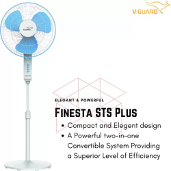 V-Guard Finesta STS Plus Pedestal cum Table Fan | 3 Blade | 400 mm | White Blue