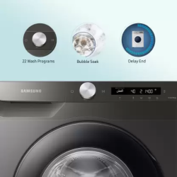 SAMSUNG | WW80T534DAN1TL | 8 kg with Steam | Wi-Fi Enabled Fully Automatic | Front Load Washing Machine | Black