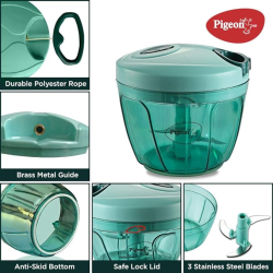 Pigeon Handy Chopper | Triple Blade | Vegetable & Fruit Chopper | Green