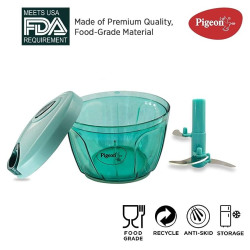 Pigeon Handy Chopper | Triple Blade | Vegetable & Fruit Chopper | Green