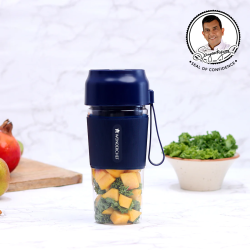 Wonderchef Nutri-Cup Portable Blender | USB Charging | Smoothie maker | SS Blades | Battery Operated Rechargeable Blender | 300ml | Compact Size | Blue