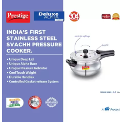 Prestige Deluxe Alpha Svachh | 20267 | Induction Bottom Pressure Cooker | 3L