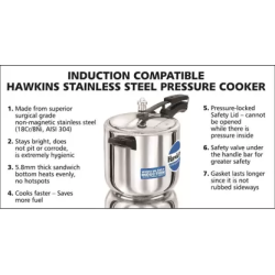 Hawkins (HSS60) Induction Bottom Pressure Cooker | 6 L | Stainless Steel