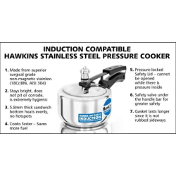 Hawkins Stainless Steel |HSS15 |  Induction Bottom Pressure Cooker | 1.5 L