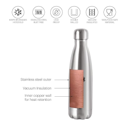 Cello Swift Stainless Steel Double Walled Flask Bottle | Hot & Cold | 750 ml | Silver