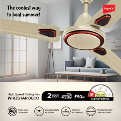 IMPEX Ceiling Fan | 1 Star | 1200 mm | 3 Blade | Ivory