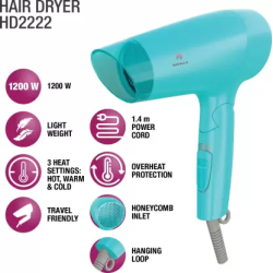 HAVELLS HD2222 Hair Dryer | 1200 W | Blue