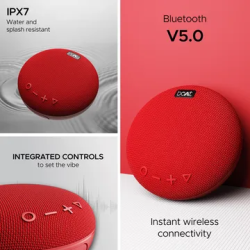 boAt Stone Portable Bluetooth Speaker | 190 | 5W | Water Resistant | Raging Red